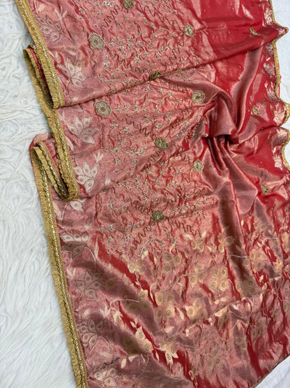 Tissue Aari Work Banarasi silk saree