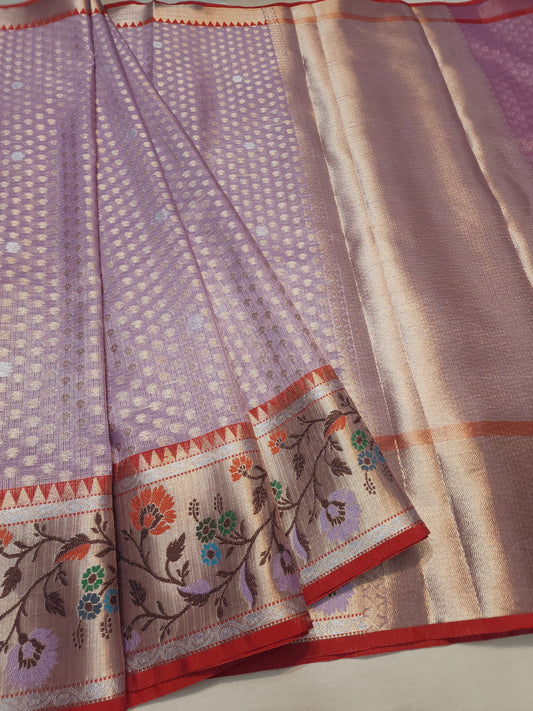 tissue kota paithani border banarasi saree