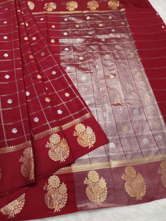 Semi Raw mango banarasi saree