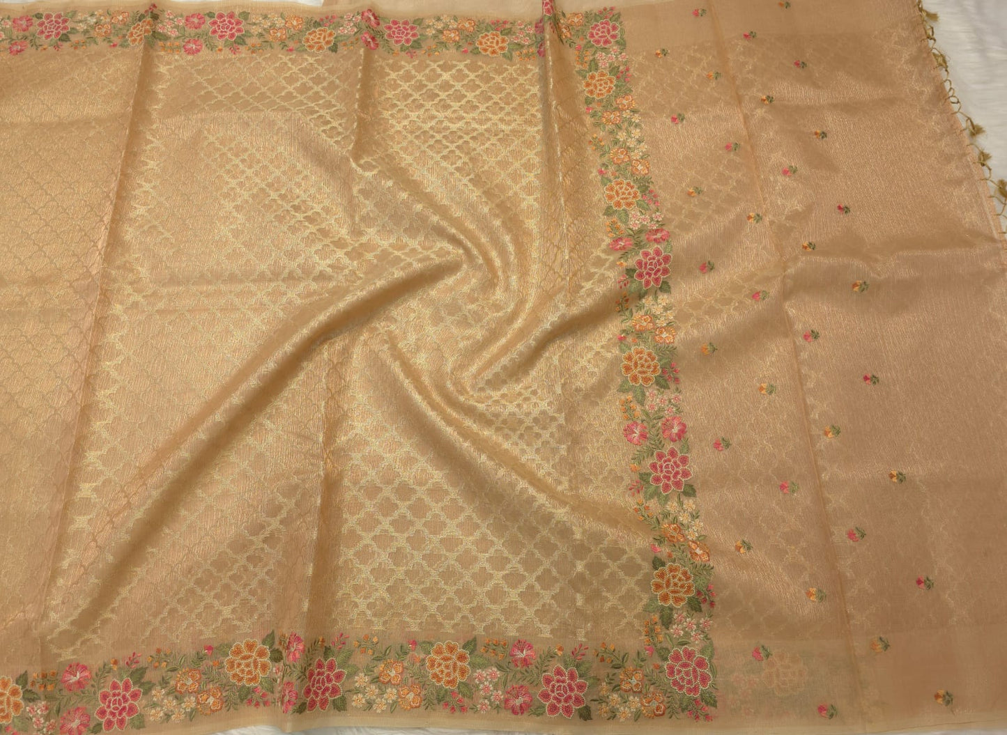 Banaras tissue kota embroidery work saree