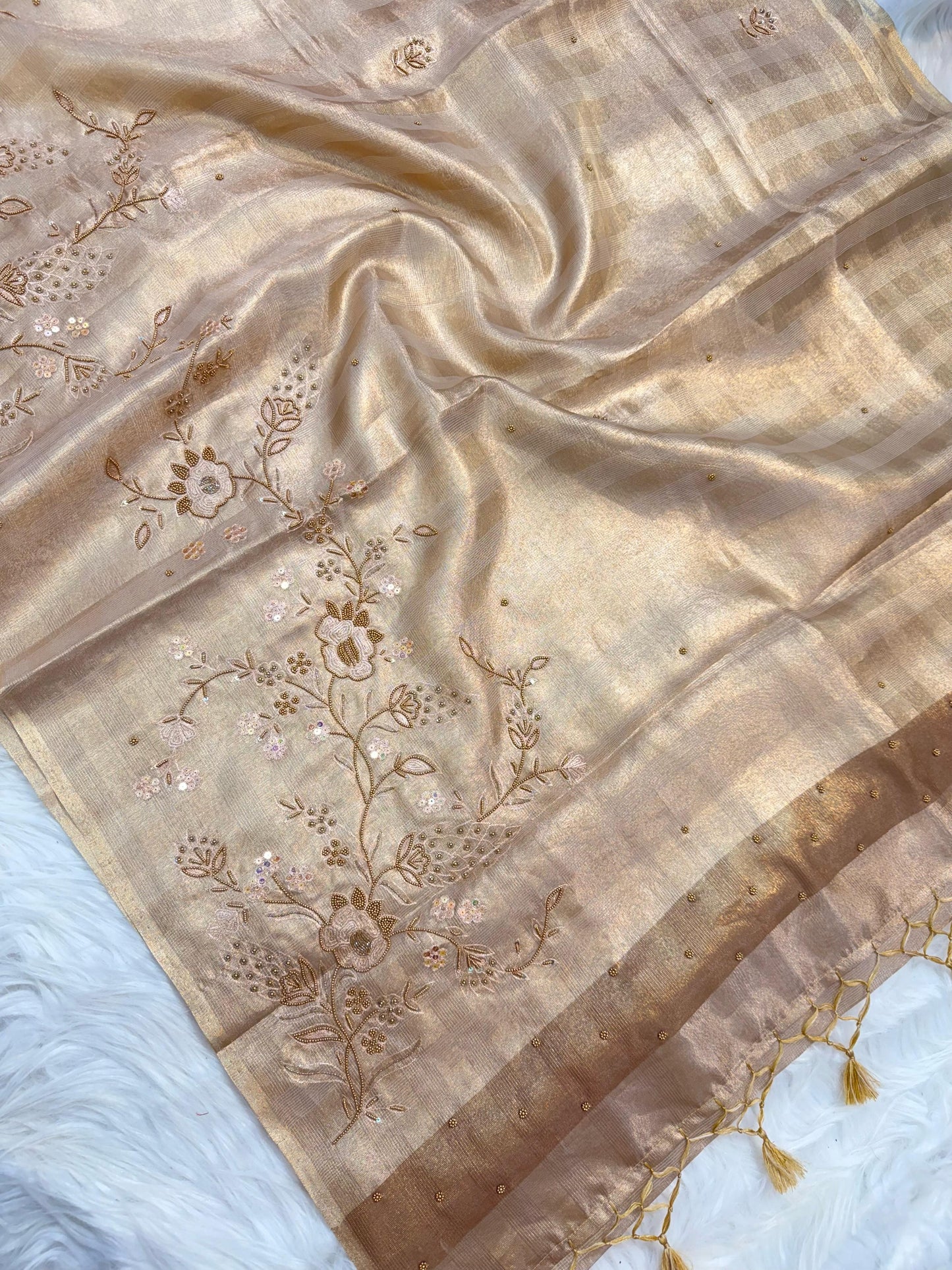 Tissue handwork Banarasi silk saree