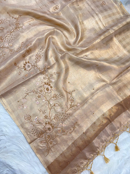 Tissue handwork Banarasi silk saree