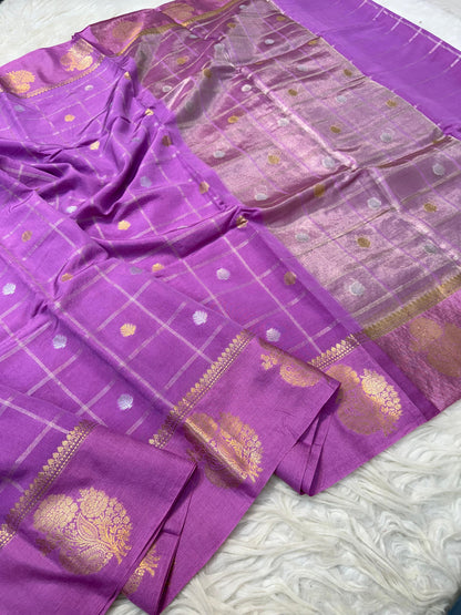 Semi Raw mango banarasi saree