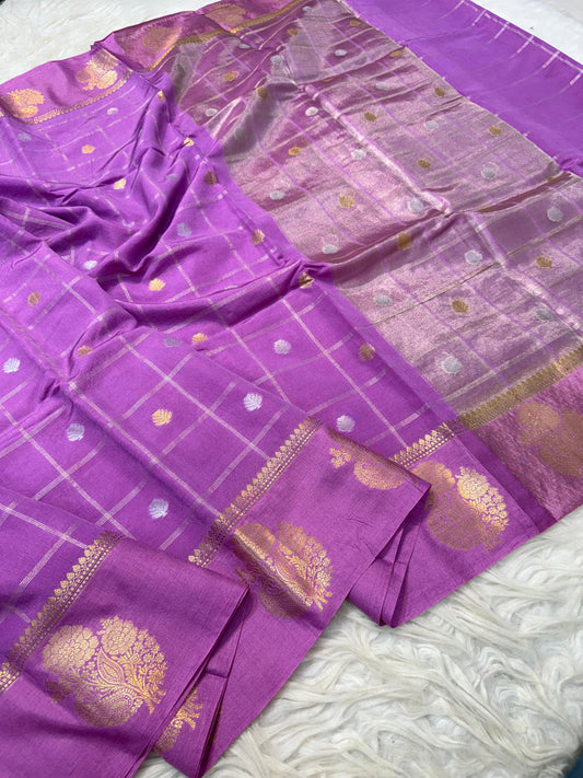 Semi Raw mango banarasi saree