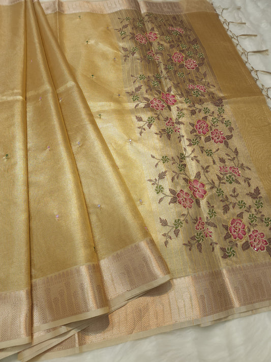 Banaras tissue kota fancy work saree