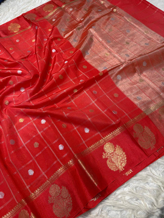 Semi Raw mango banarasi saree
