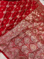 Bridal  Mashru ari & stone Silk Banarasi Saree