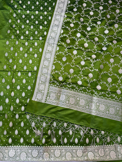 Banarasi satin katan silk suit