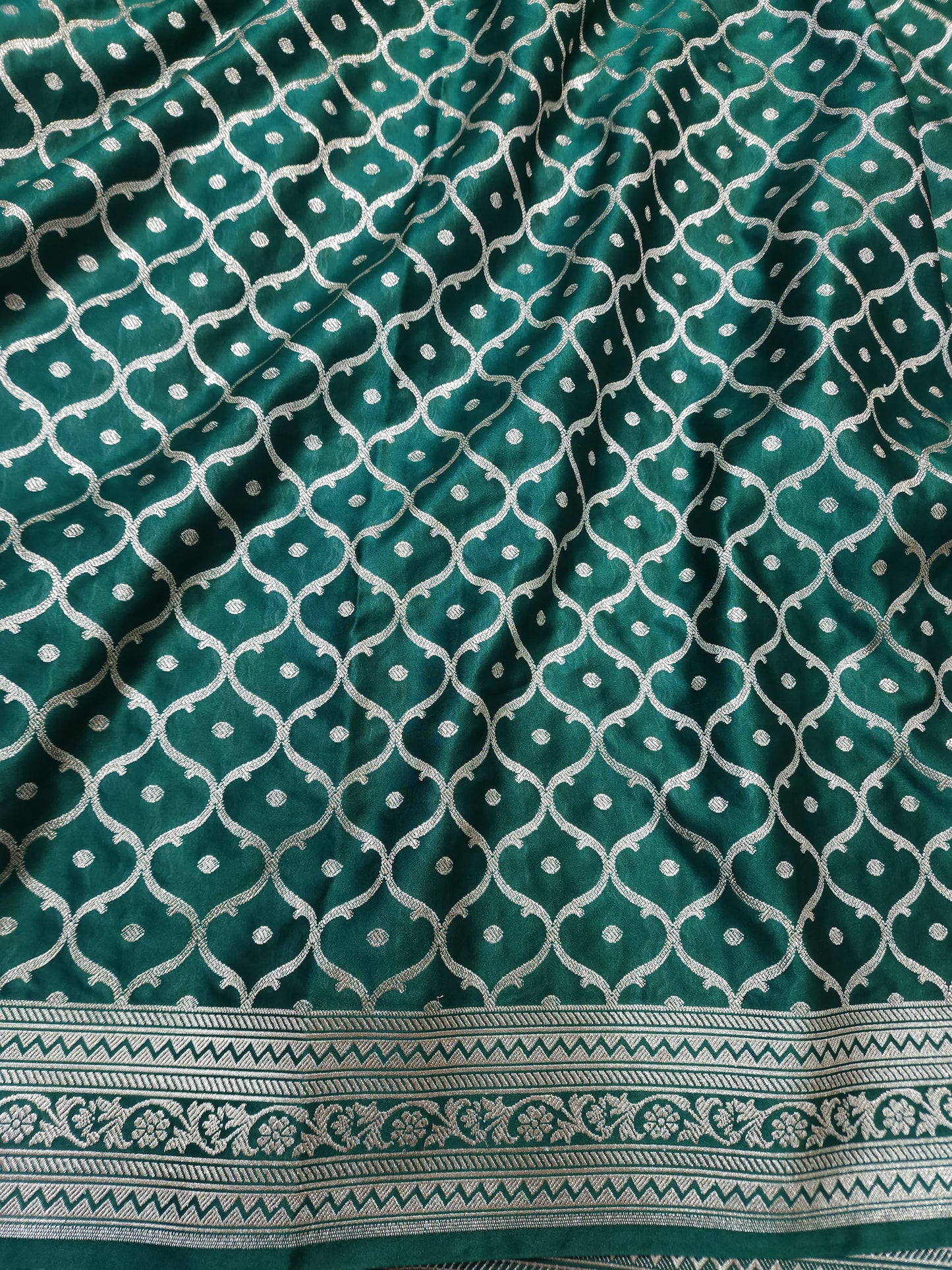 Mashru Silk green Banarasi Saree