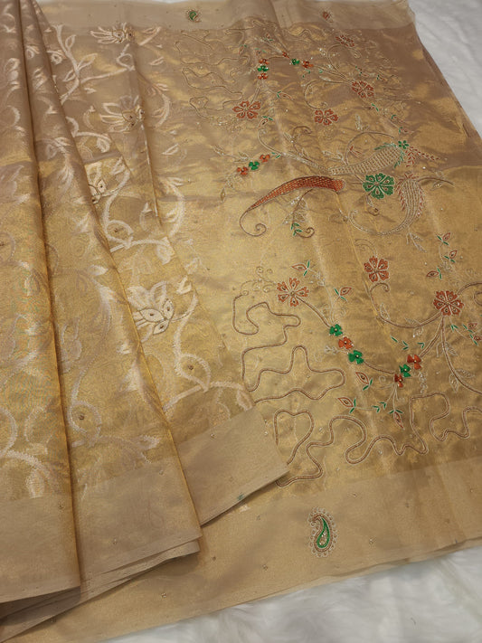 Tissue kota handwork Banarasi silk saree