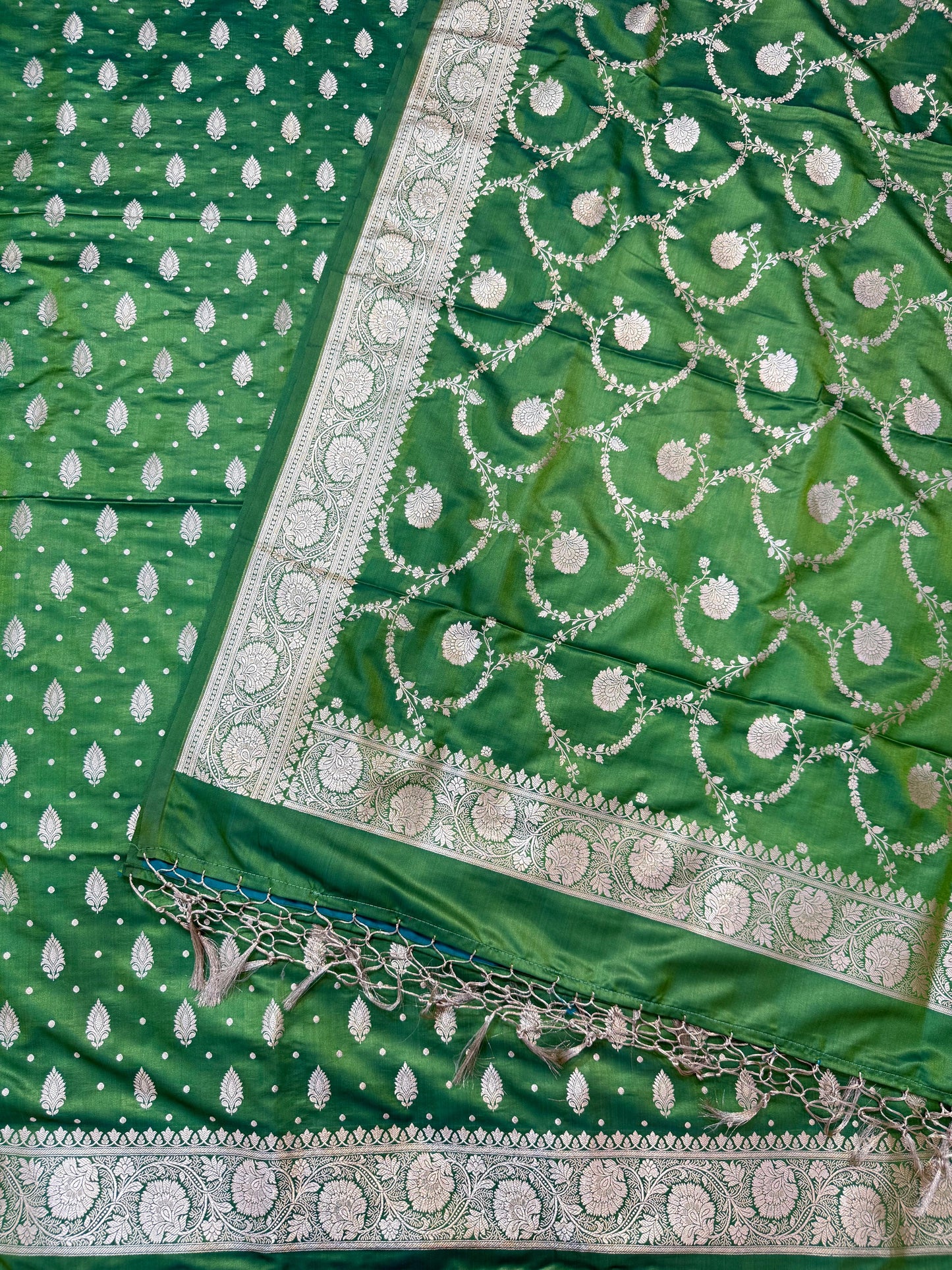 Banarasi satin katan silk suit