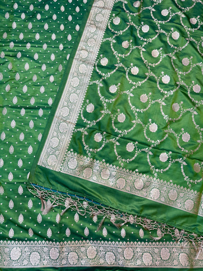 Banarasi satin katan silk suit