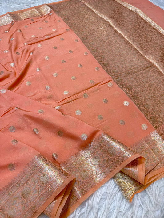 Raw mango Mina  banarasi saree