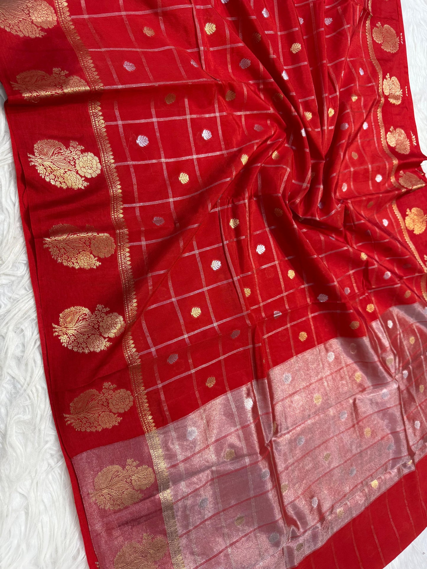 Semi Raw mango banarasi saree