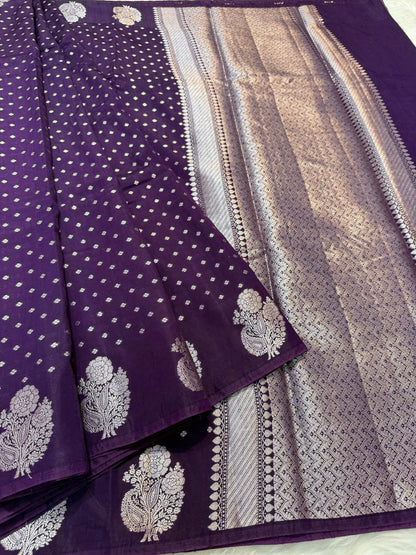 Semi Raw mango banarasi saree