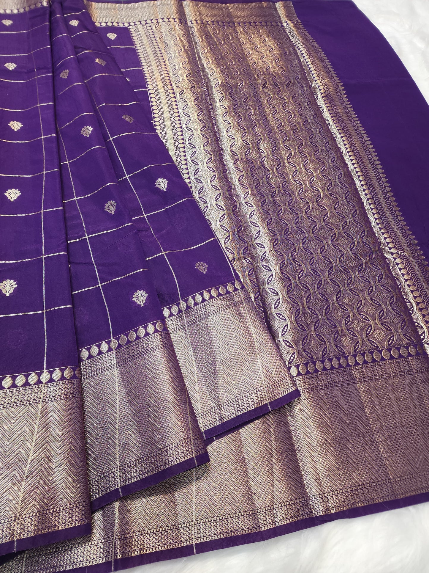 Semi Raw mango banarasi saree