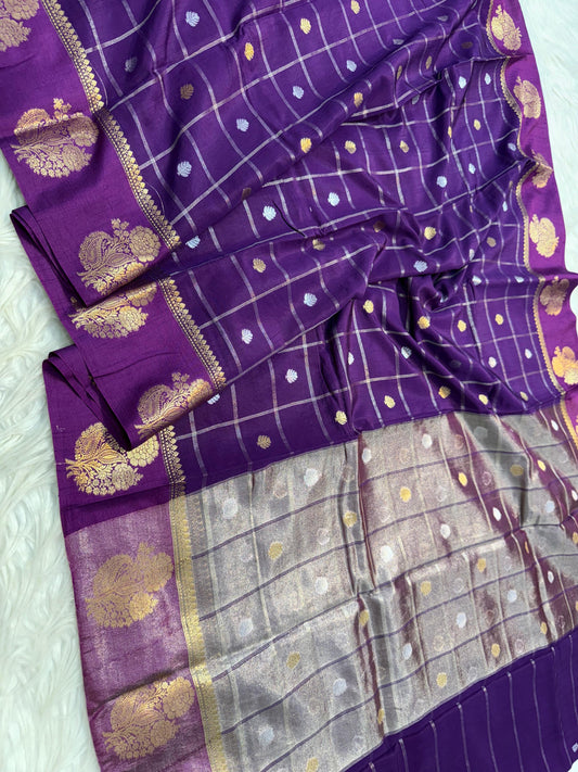 Semi Raw mango banarasi saree