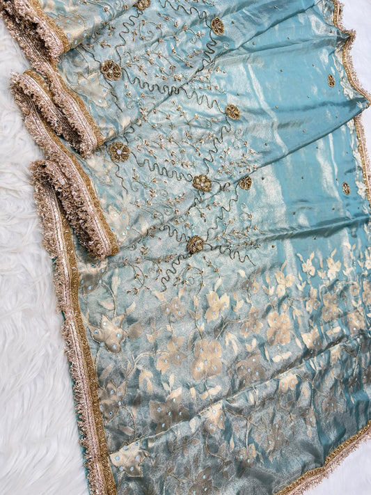 Tissue Aari Work Banarasi silk saree