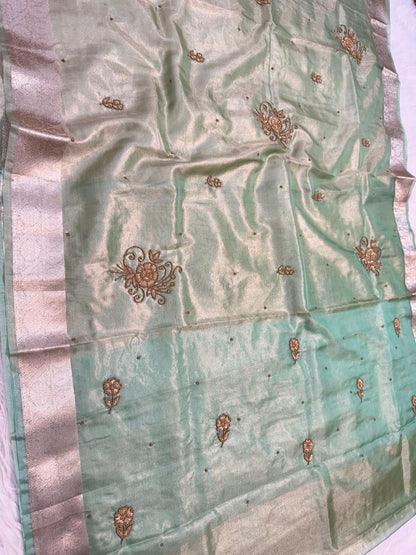 Tissue Aari Work Banarasi silk saree