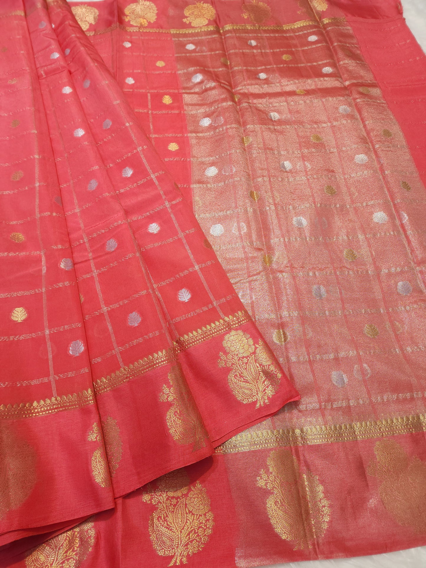 Semi Raw mango banarasi saree