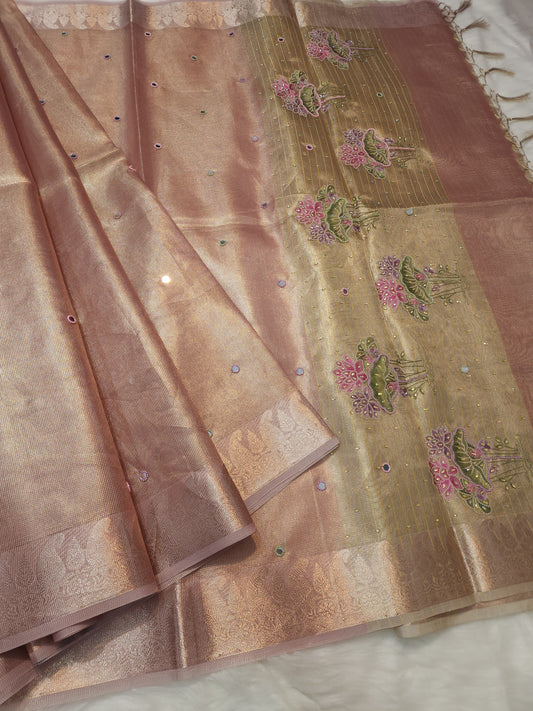 Banaras tissue kota fancy work saree