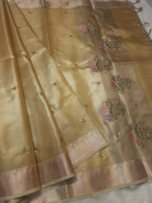 Banaras tissue kota fancy work saree