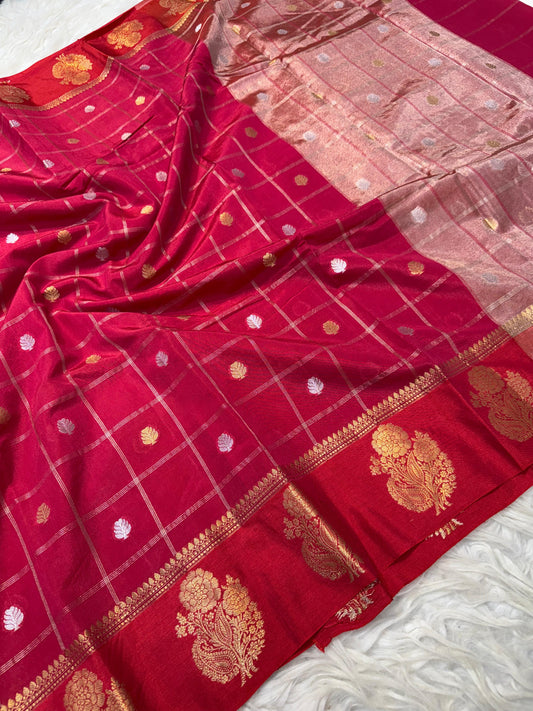 Semi Raw mango banarasi saree