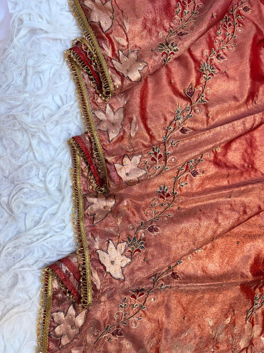 Tissue Aari Work Banarasi silk saree