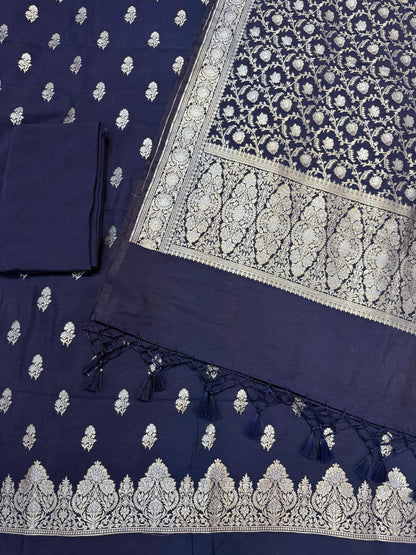 Banarasi semi chiniya silk suit