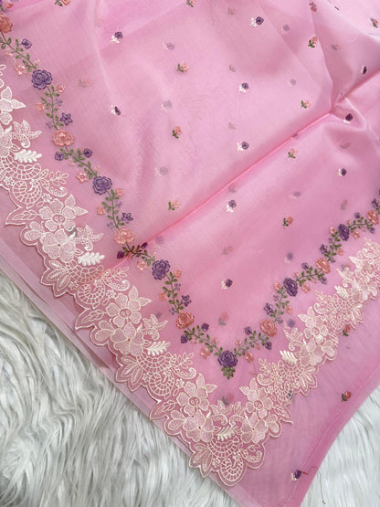 Banarasi kora organza embroidery saree