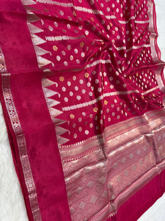 Semi Raw mango soft silk banarasi saree