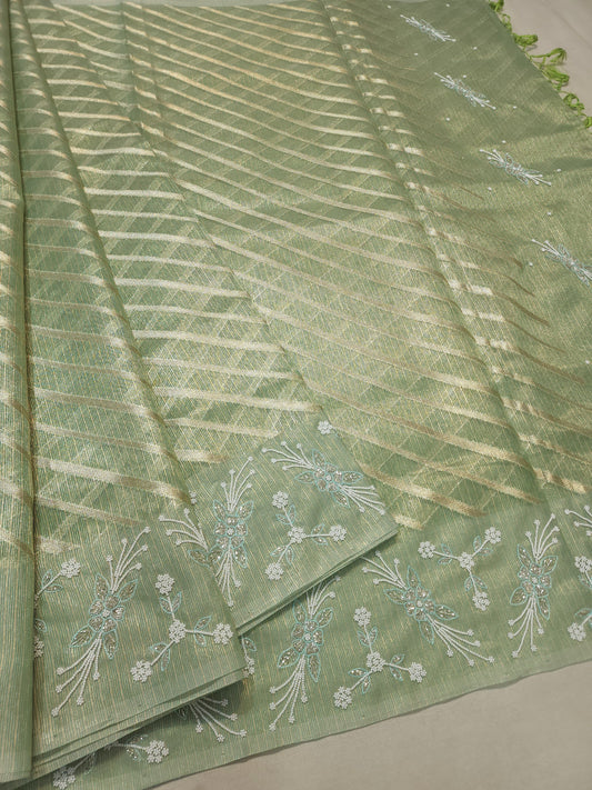 Tissue kota handwork Banarasi silk saree