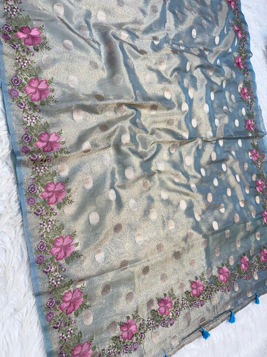 Banarasi Tissue embroidery saree