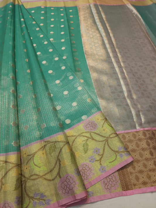 tissue kota paithani border banarasi saree