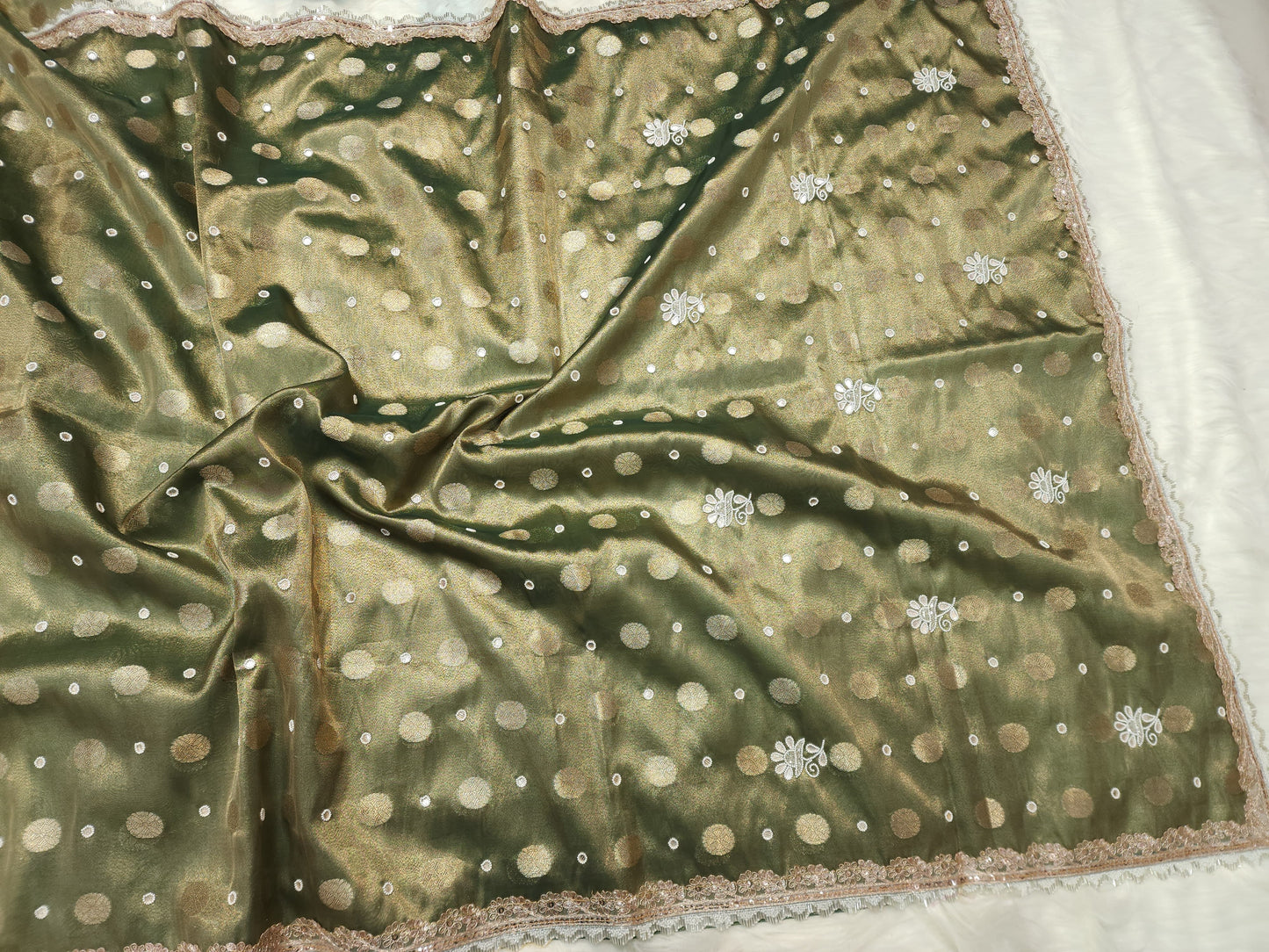 Tissue handwork Banarasi silk saree