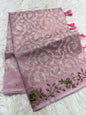 Peach  shade tissue kota zardosi work Banarasi saree