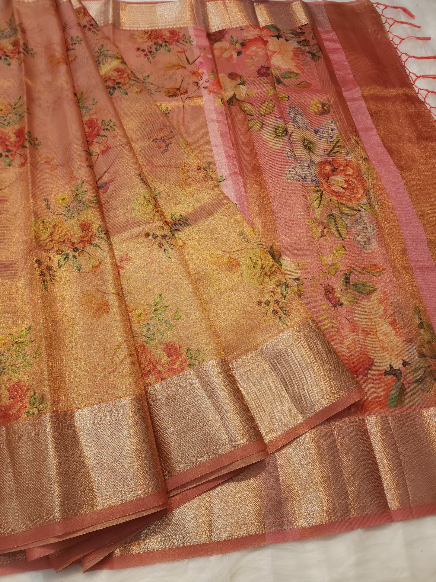 Tissue Digital Print Banarasi Saree