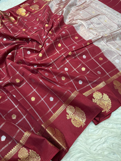 Semi Raw mango banarasi saree