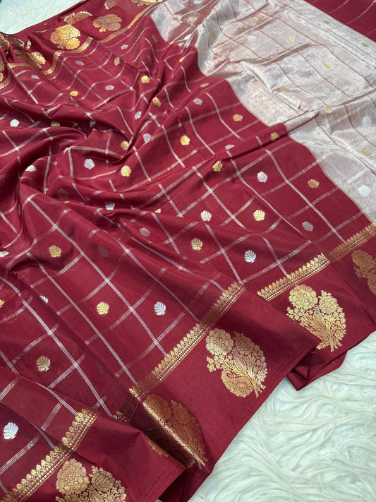 Semi Raw mango banarasi saree
