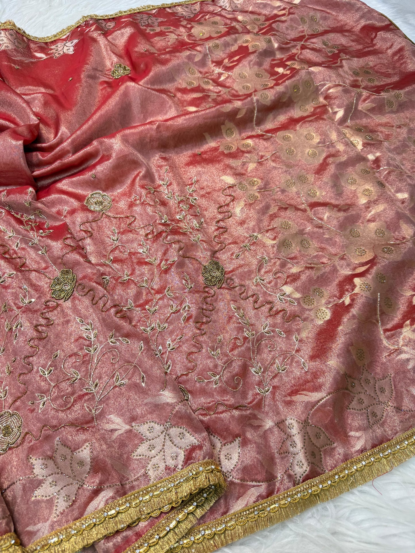 Tissue Aari Work Banarasi silk saree