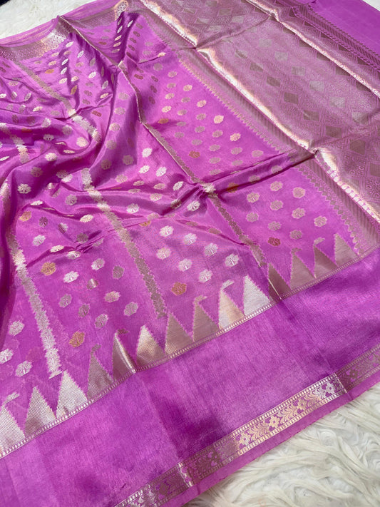 Semi Raw mango soft silk banarasi saree