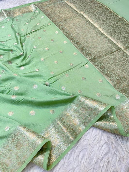 Raw mango Mina  banarasi saree