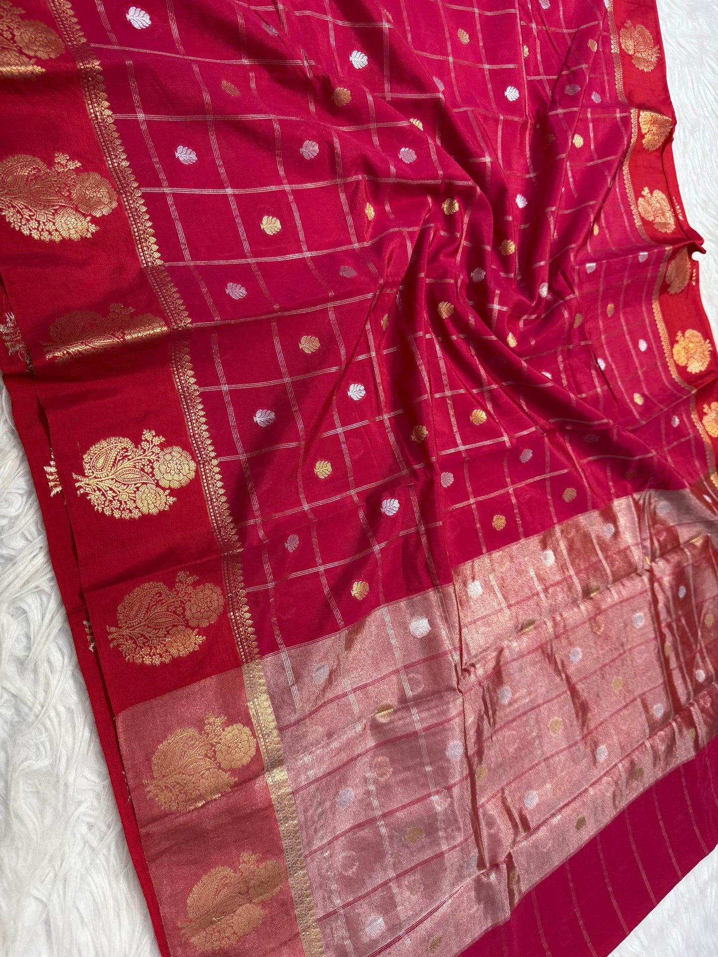 Semi Raw mango banarasi saree