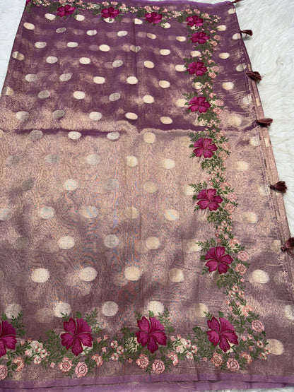 Banarasi Tissue embroidery saree