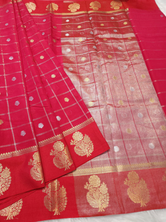 Semi Raw mango banarasi saree