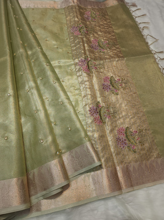 Banaras tissue kota fancy work saree