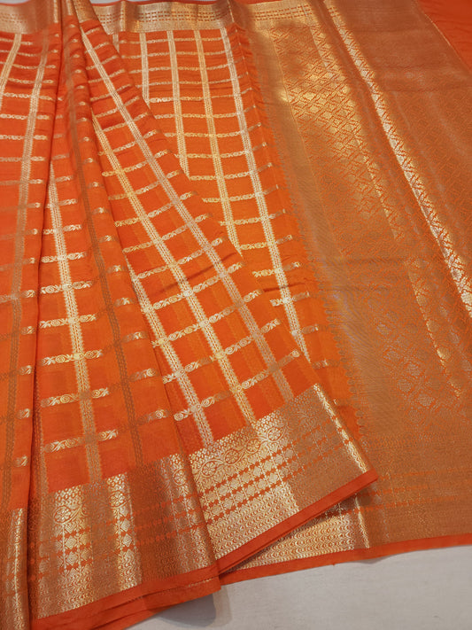 Semi Raw mango banarasi saree