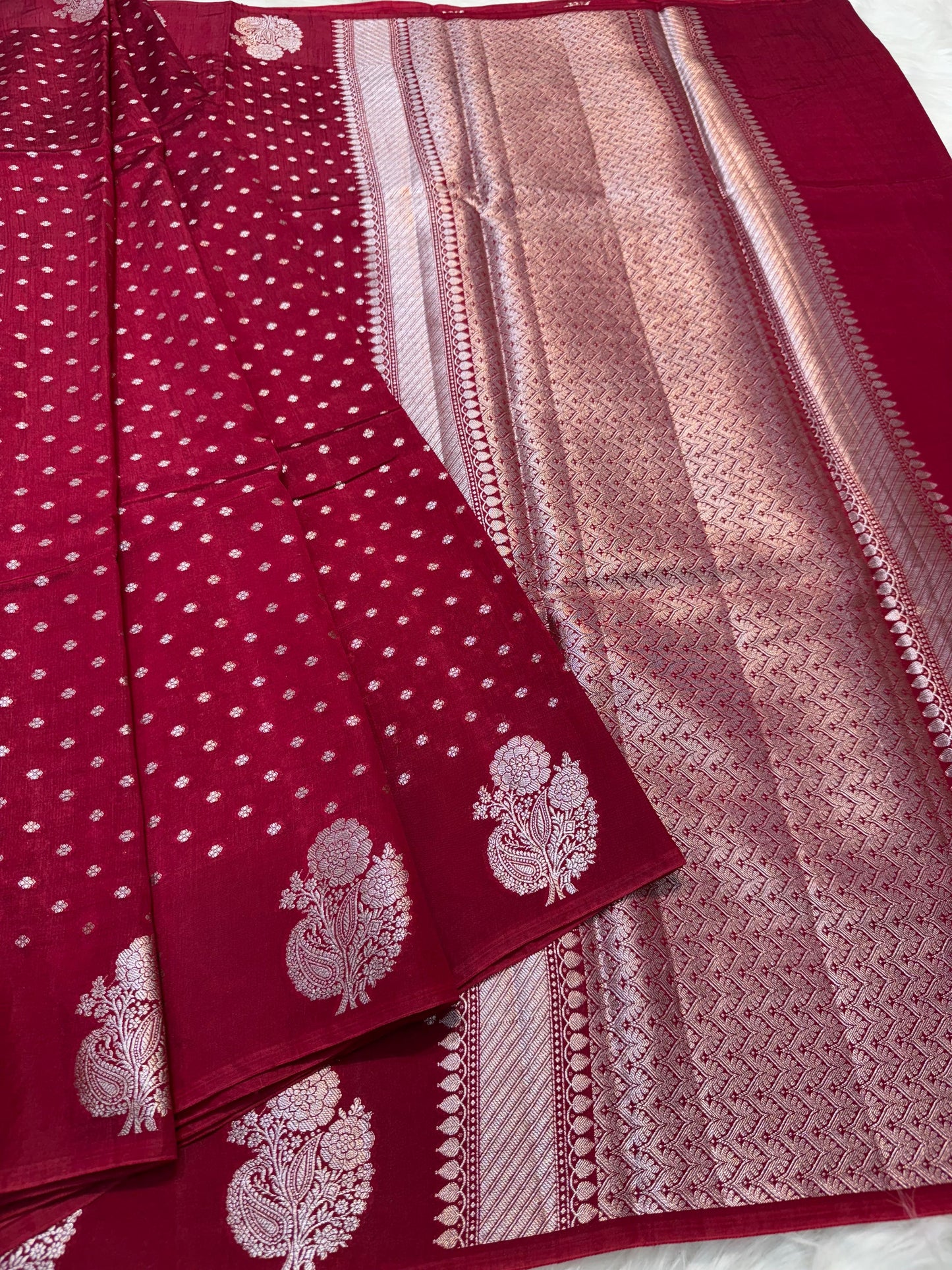 Semi Raw mango banarasi saree