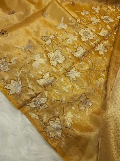 Tissue handwork Banarasi silk saree