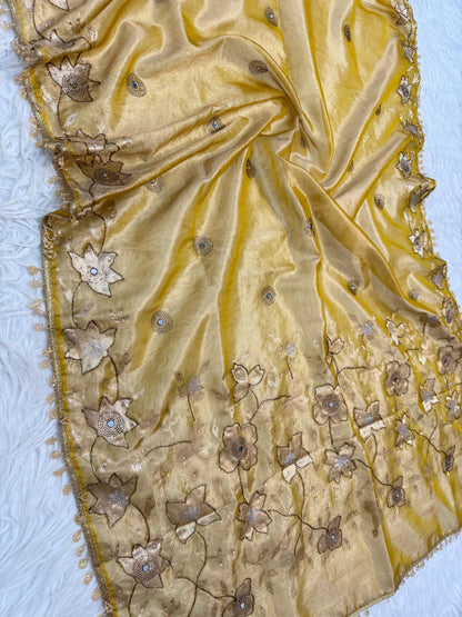 Tissue handwork Banarasi silk saree